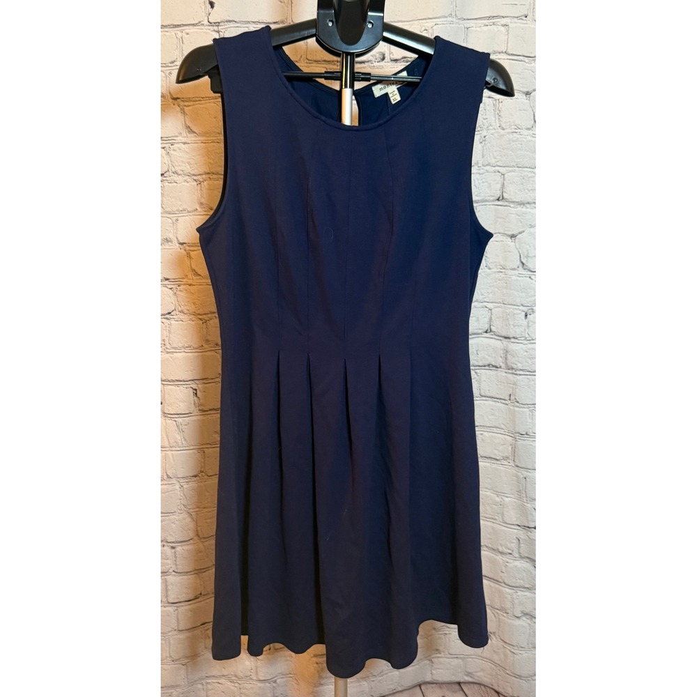 Monteau Los Angeles Navy Blue Sleeveless Pleated Fit and Flare Dress XL‎